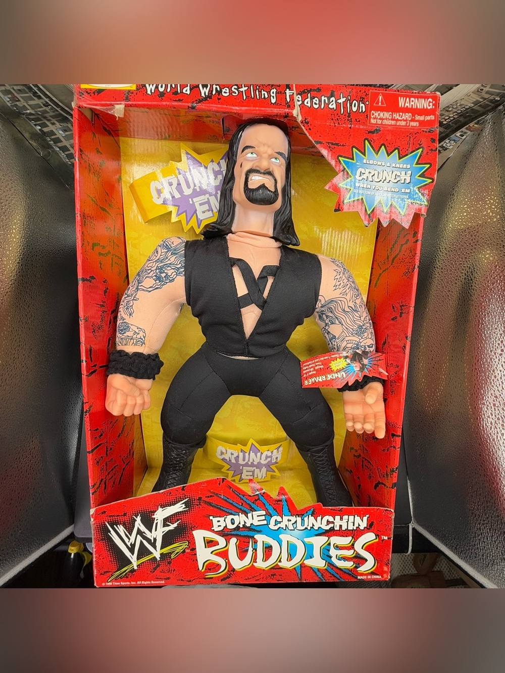 Vintage 1999 WWF Jakks Pacific Bone Crunchin' Buddies Series 2 Undertaker